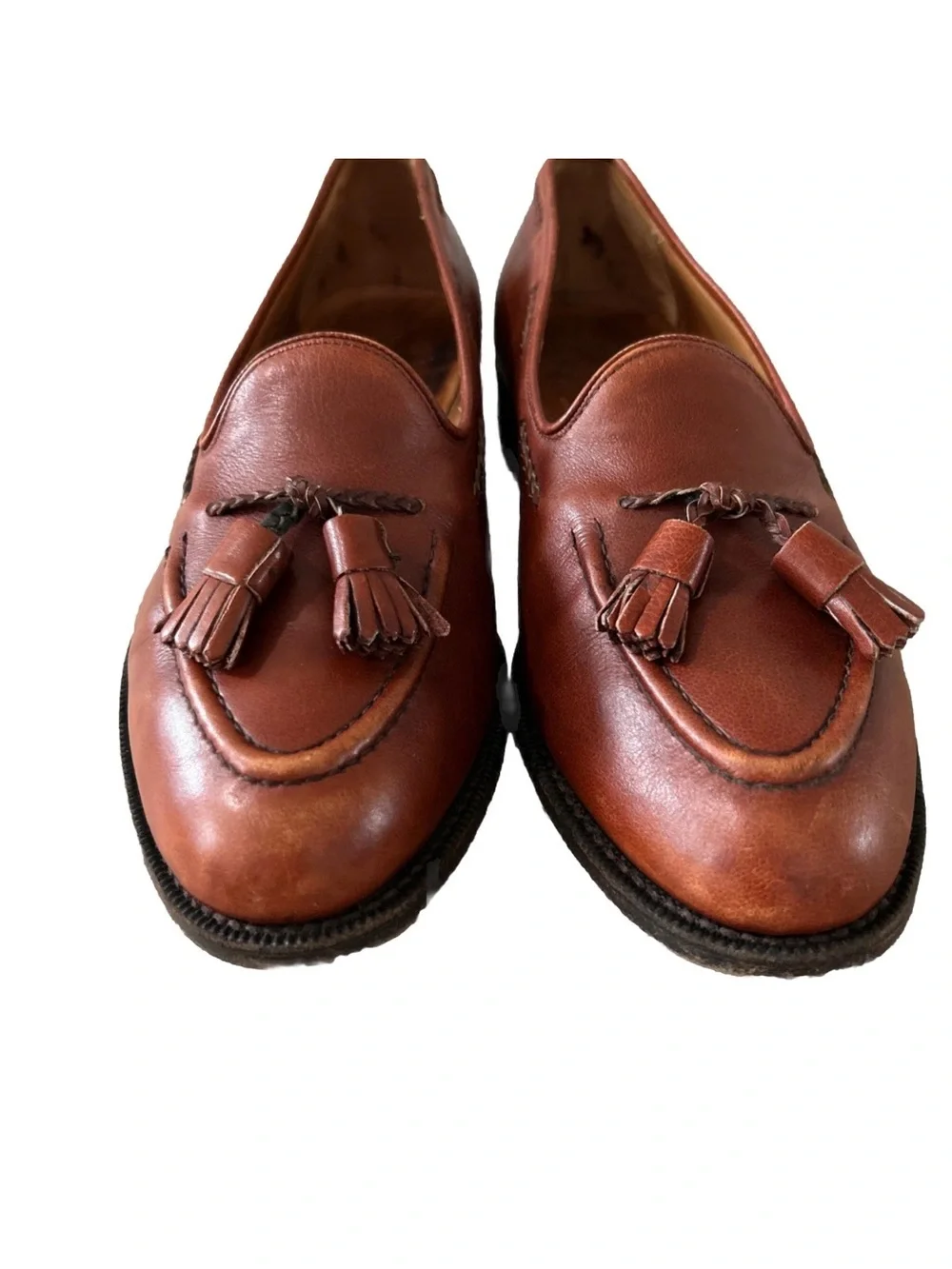 Church’s Men’s Cognac Leather Loafers with Tassel Size 8.5 Made In England